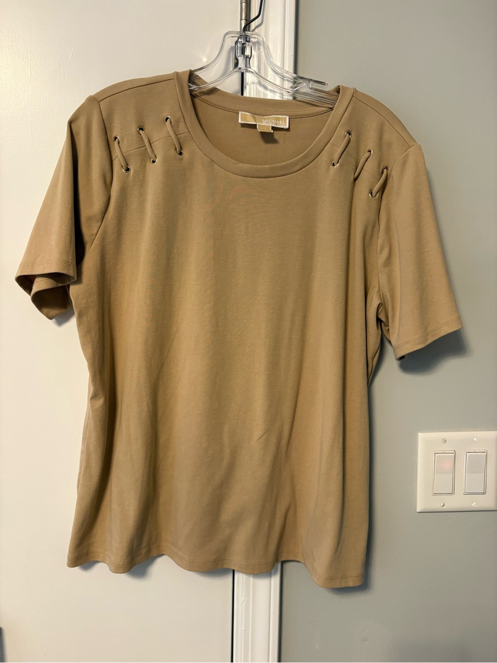 Michael Michael Kors Taupe Short Sleeve Top